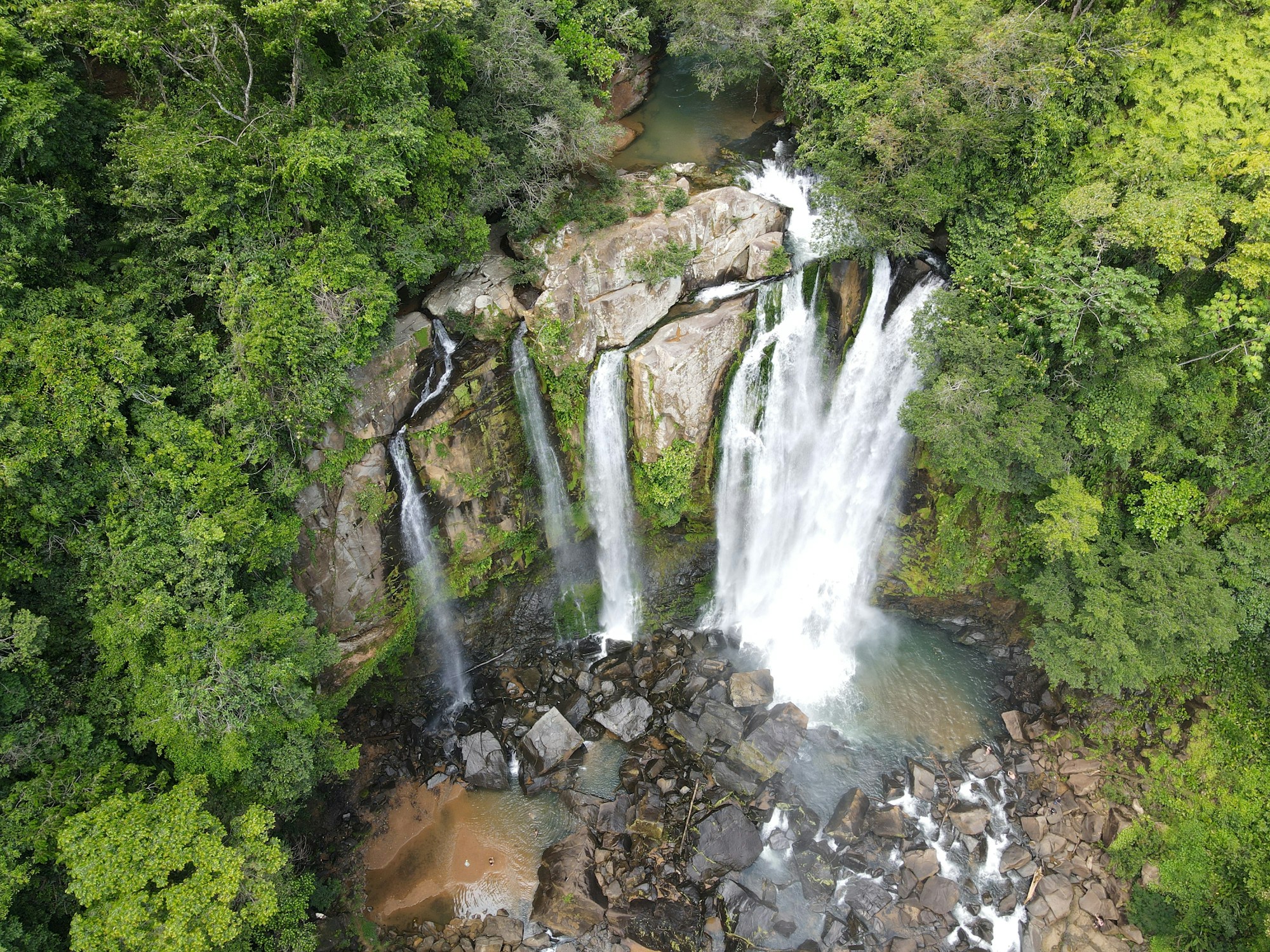 Upper Nauyaca Waterfalls framed by lush rainforest