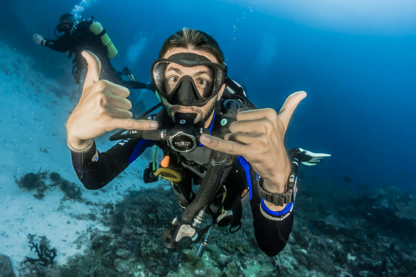 Scuba diver exploring underwater