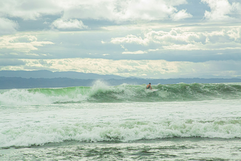 Surfer riding a wave; surfing illustration